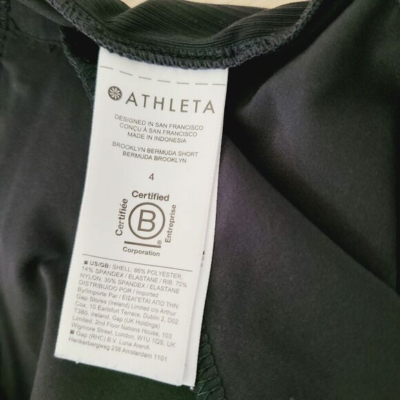 Athleta Brooklyn Bermuda Shorts 4 Black Stretch Lightweight Zip Pockets Pull-On - Picture 7 of 10